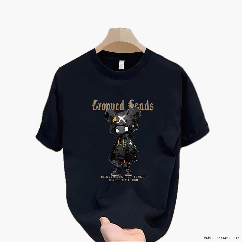 Trendy Brand Gloomy Bear Street Style Navy Blue Short-Sleeve T-Shirt