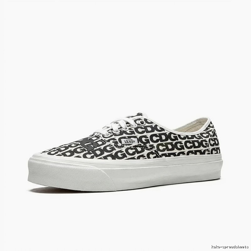 Vans CDG Printed Black and White Canvas Shoes