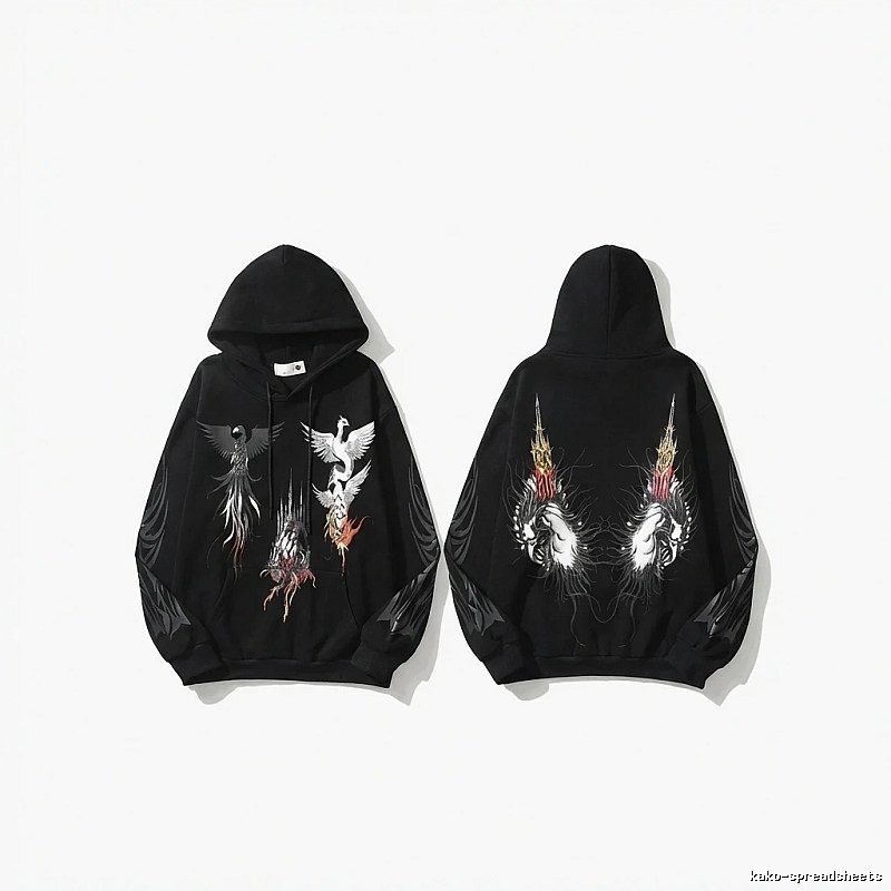 WDW Trendy Brand Chinese Style Embroidery Black Hoodie