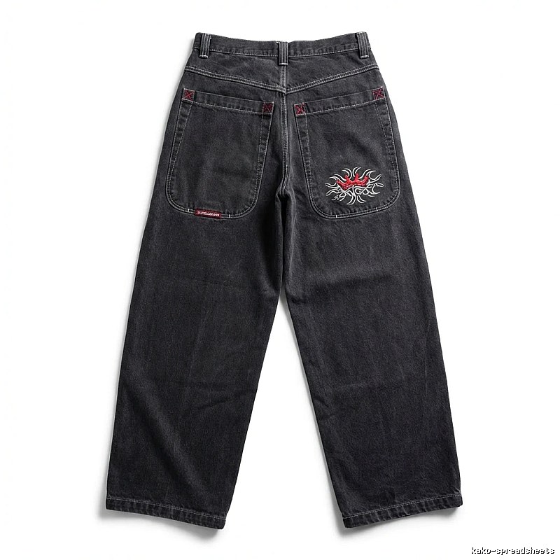 Y2K style retro black jeans