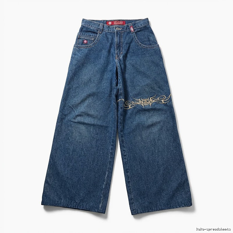 Y2K-style wide-leg jeans
