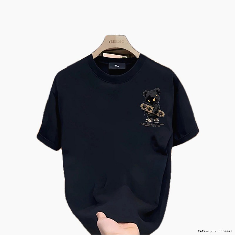 YZEEMC Skate Bear Street Style Navy T-Shirt