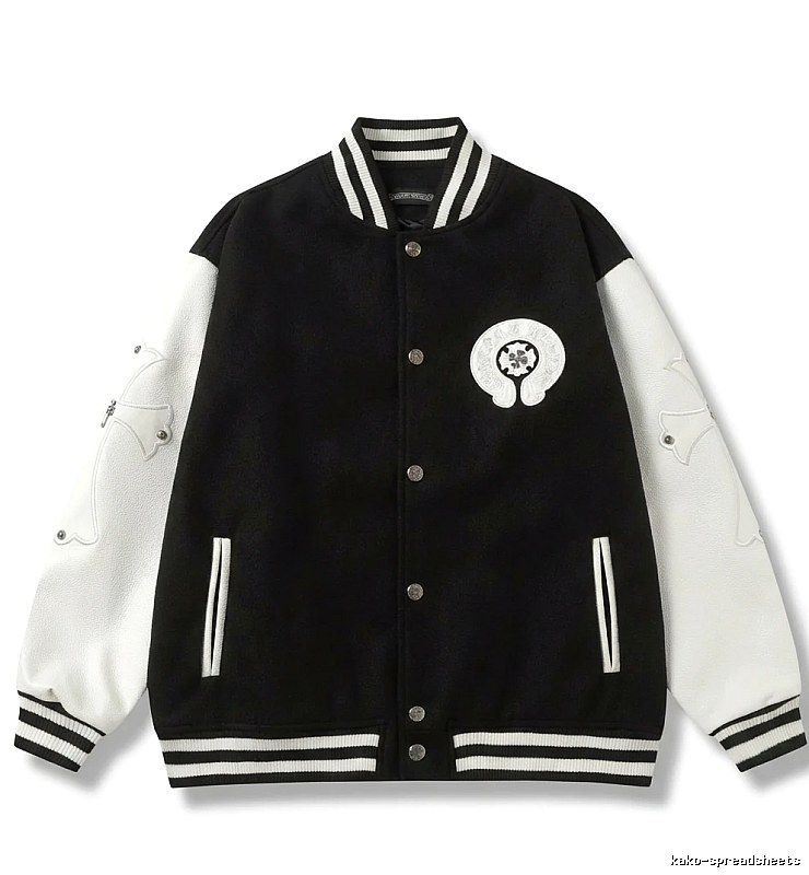 Chrome Hearts Baseball Style Black and White Jacket