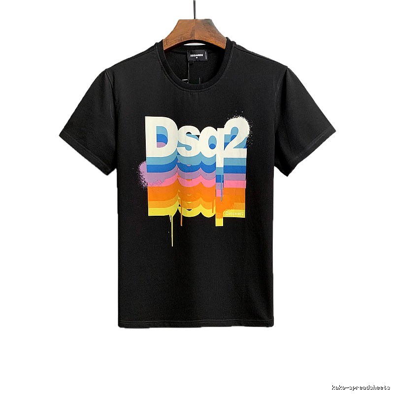 DSQ2 Color Gradient Street Style Black T-Shirt