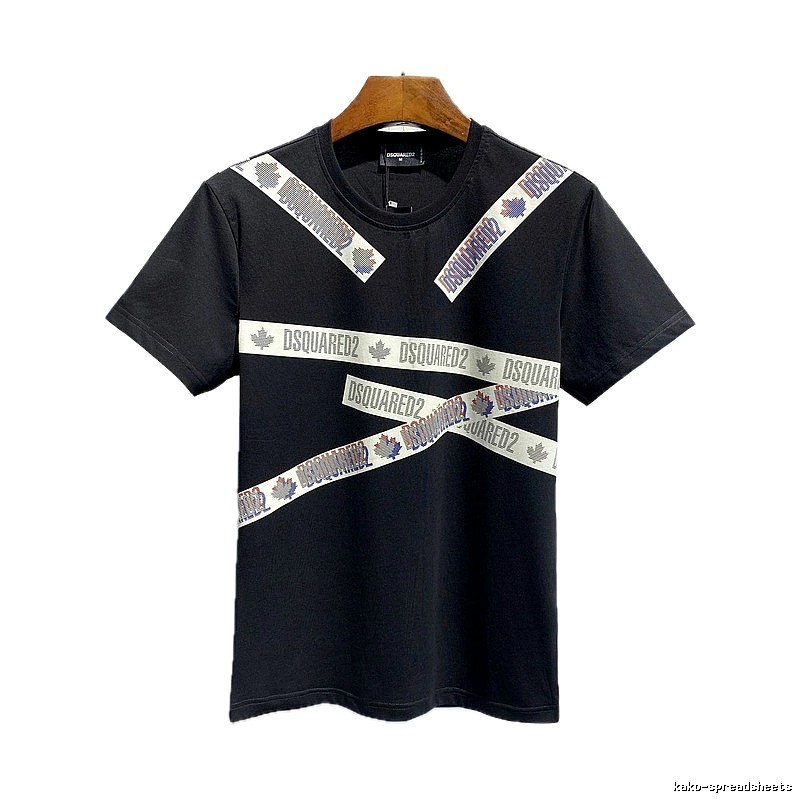 DSQUARED2 Webbing Street Style Black T-Shirt