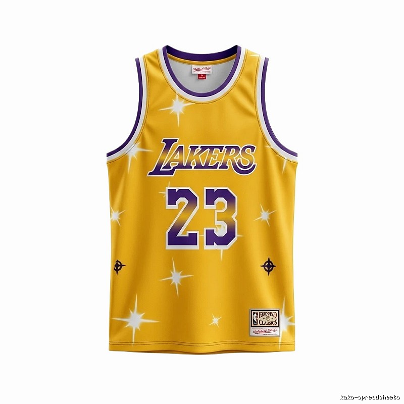 LBJ Lakers retro - style yellow jersey