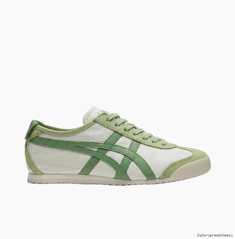 Onitsuka Tiger casual green and white shoes.