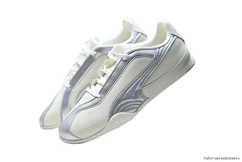 PUMA retro-style grey and white sports shoes