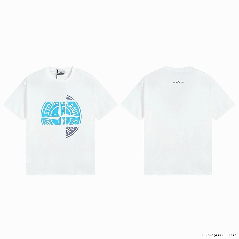 Stone Island Compass Print Cool Trendy Style White T-Shirt