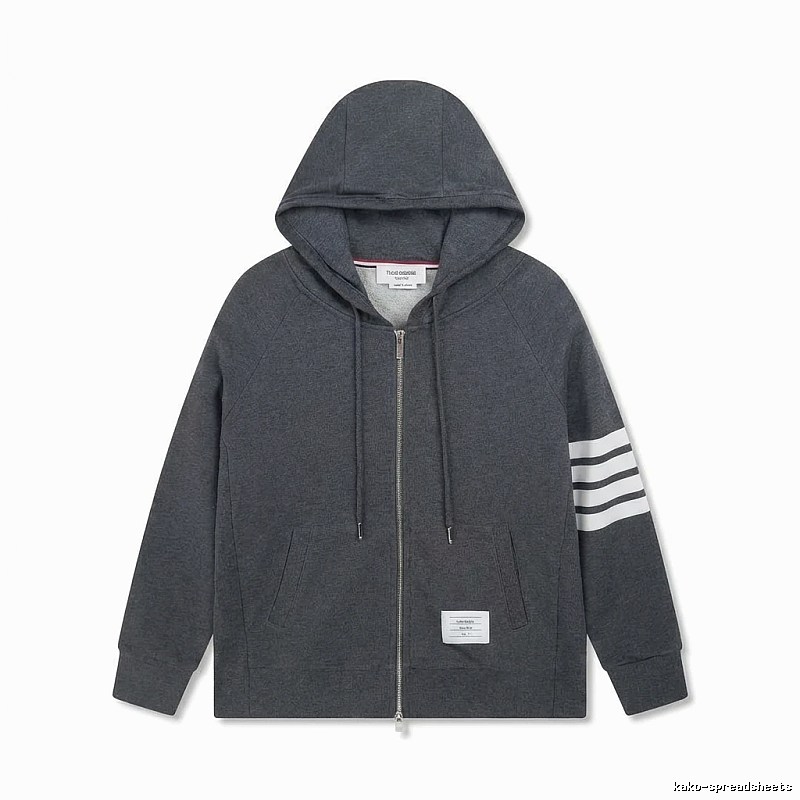 Thom Browne striped style dark gray sweatshirt